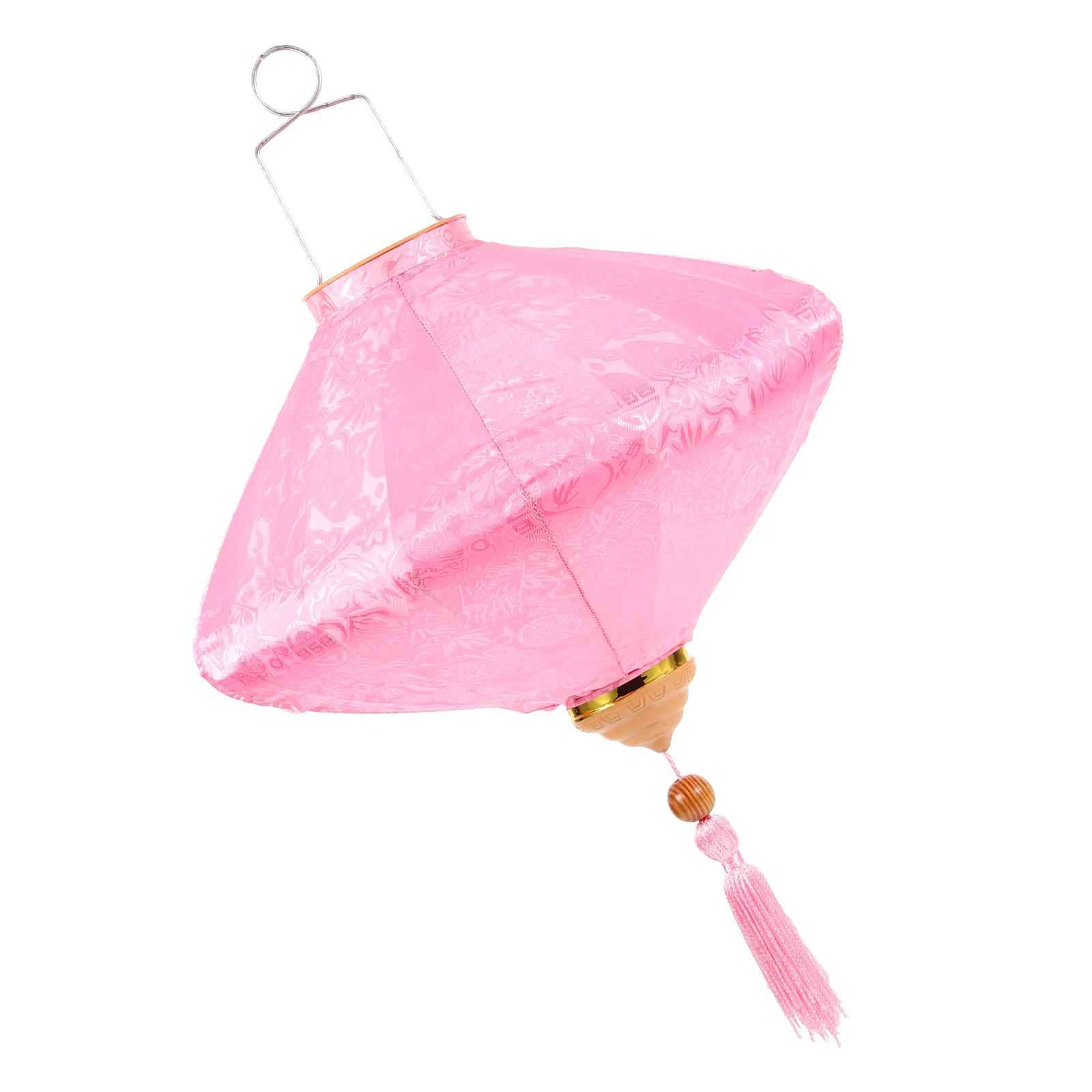 

Pink 12 inch Large Red Lantern Hanging Decor for New Year Spring Festival Cloth Metal Lightweight Indoors Outdoors Solar