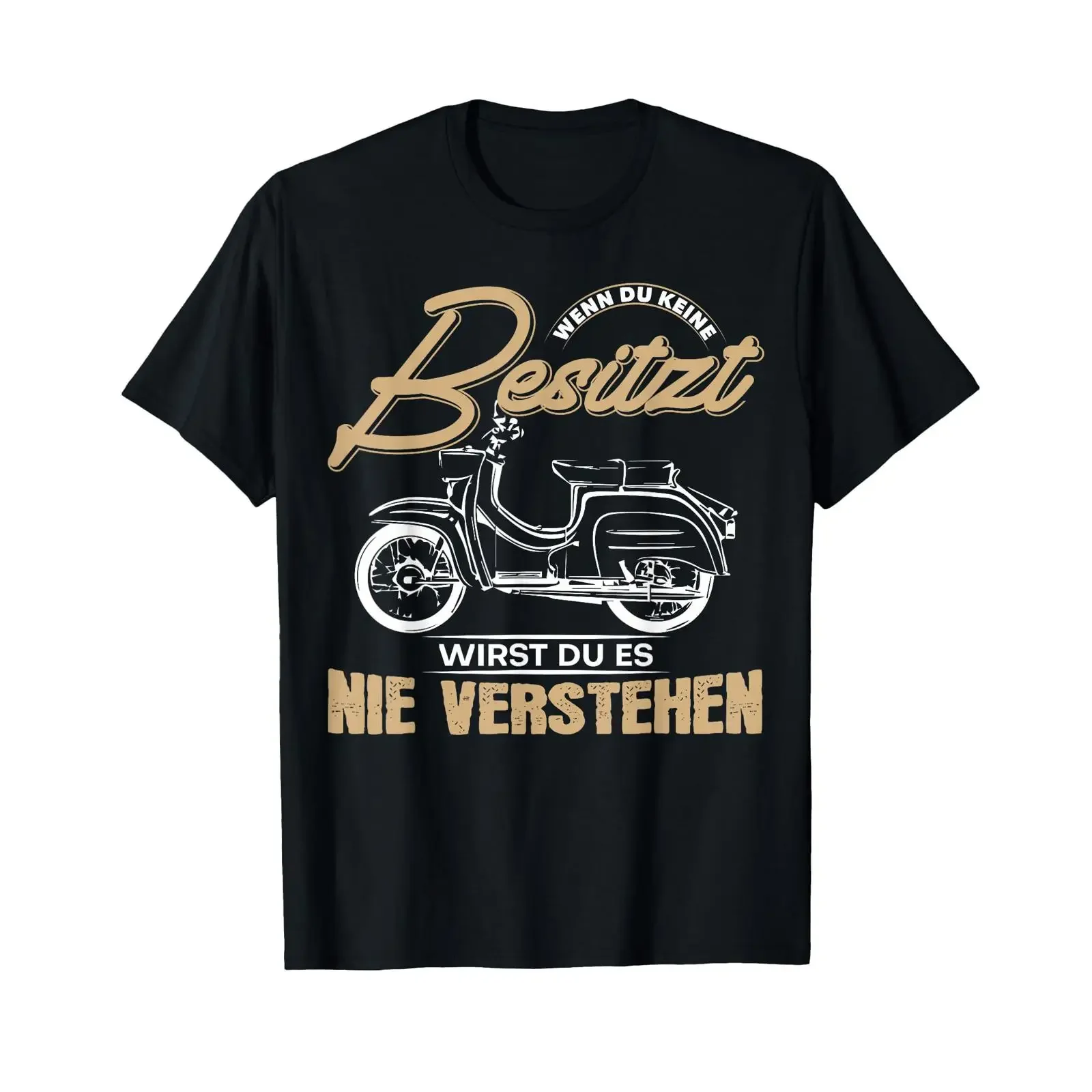 Camiseta Moped Simson Schwalbe con texto en alemán, estilo vintage lavado, para uso diario, versátil.