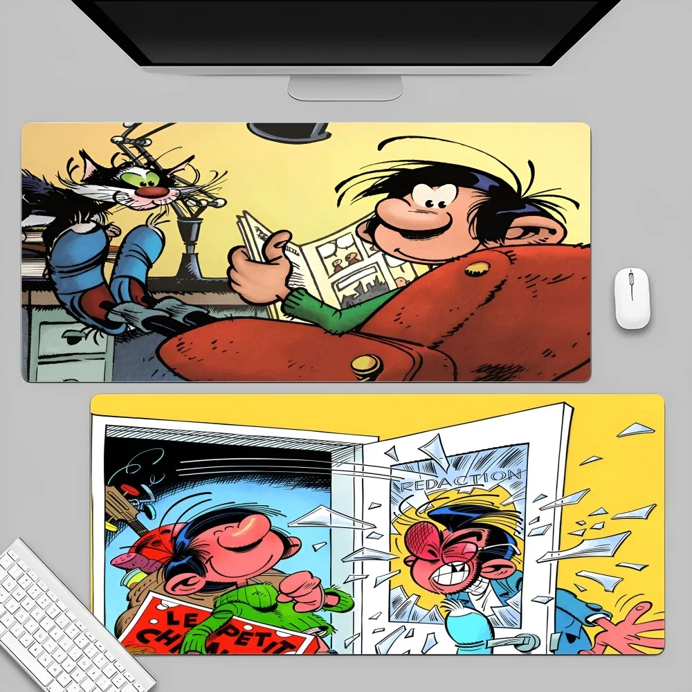 Gaston Lagaffe Animation Cartoon Anime Gaming Mouse Pad Keyboard Mouse Mats Desk Mat Accessories Desktop Mat