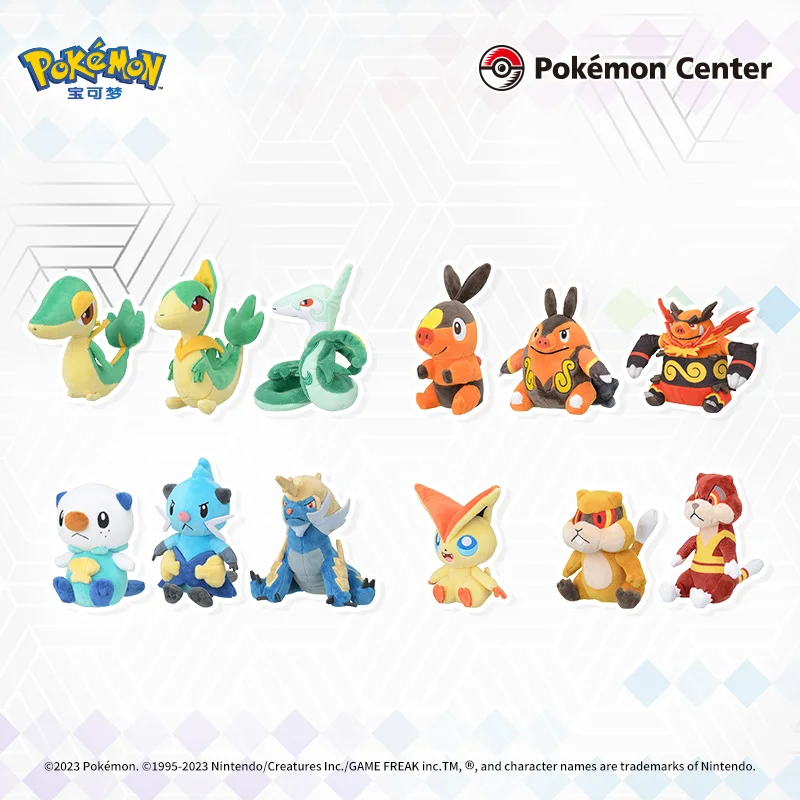 Подлинная серия PokéMon Palm Unova Region Snivy Tepig Oshawott, плюшевая кукла, модная кукла, коллекция орнаментов, игрушка, подарок на день рождения, Рождество