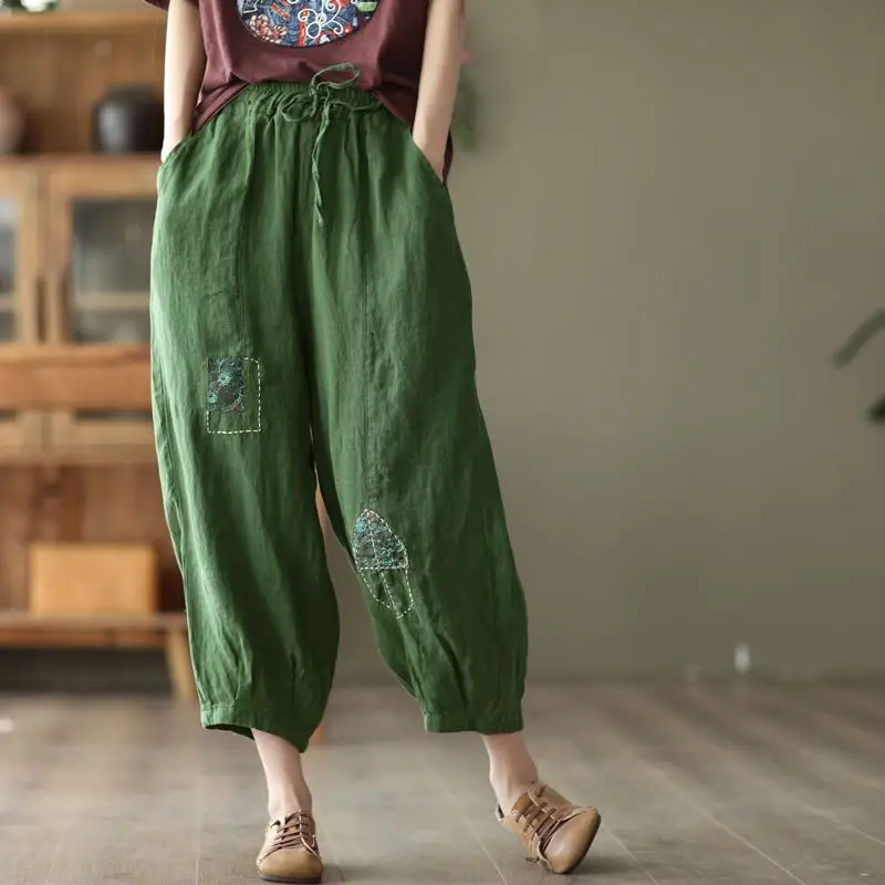 2024 New Spring and summer Cotton Women Radish Pants Elastic High Waist Pants High Quality Female Trousers M-3XL New Z370