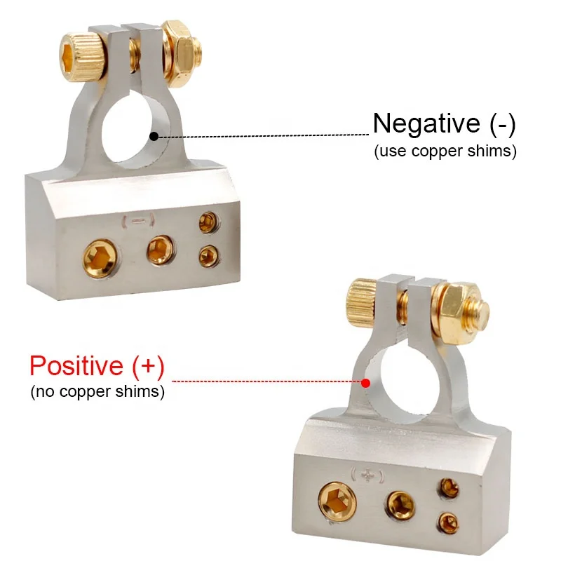 12V Gold Digital Display Positive Negative Clamp Battery Terminal Connector Car Accessories