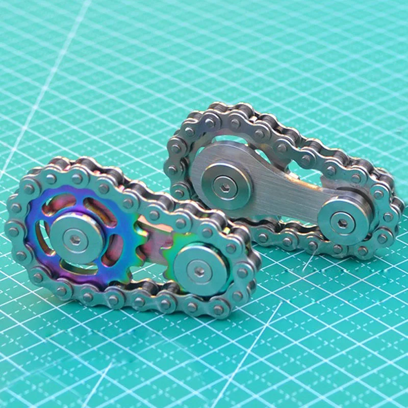 

EDC Gear Chain Fingertip Спиннер-гироскоп игрушки Красочная металлическая Звездочка маховик ручной Спиннер для взрослых и детей антистрессовый ролик