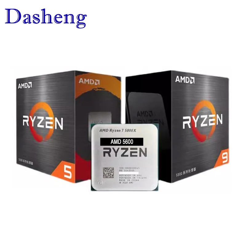 Procesador de CPU AMD Ryzen 5 5600 R5 5600 3,5 GHz, 6 núcleos, 12 hilos, 7NM, L3 = 32M, 100-000000927, enchufe AM4, nuevo y sin enfriador