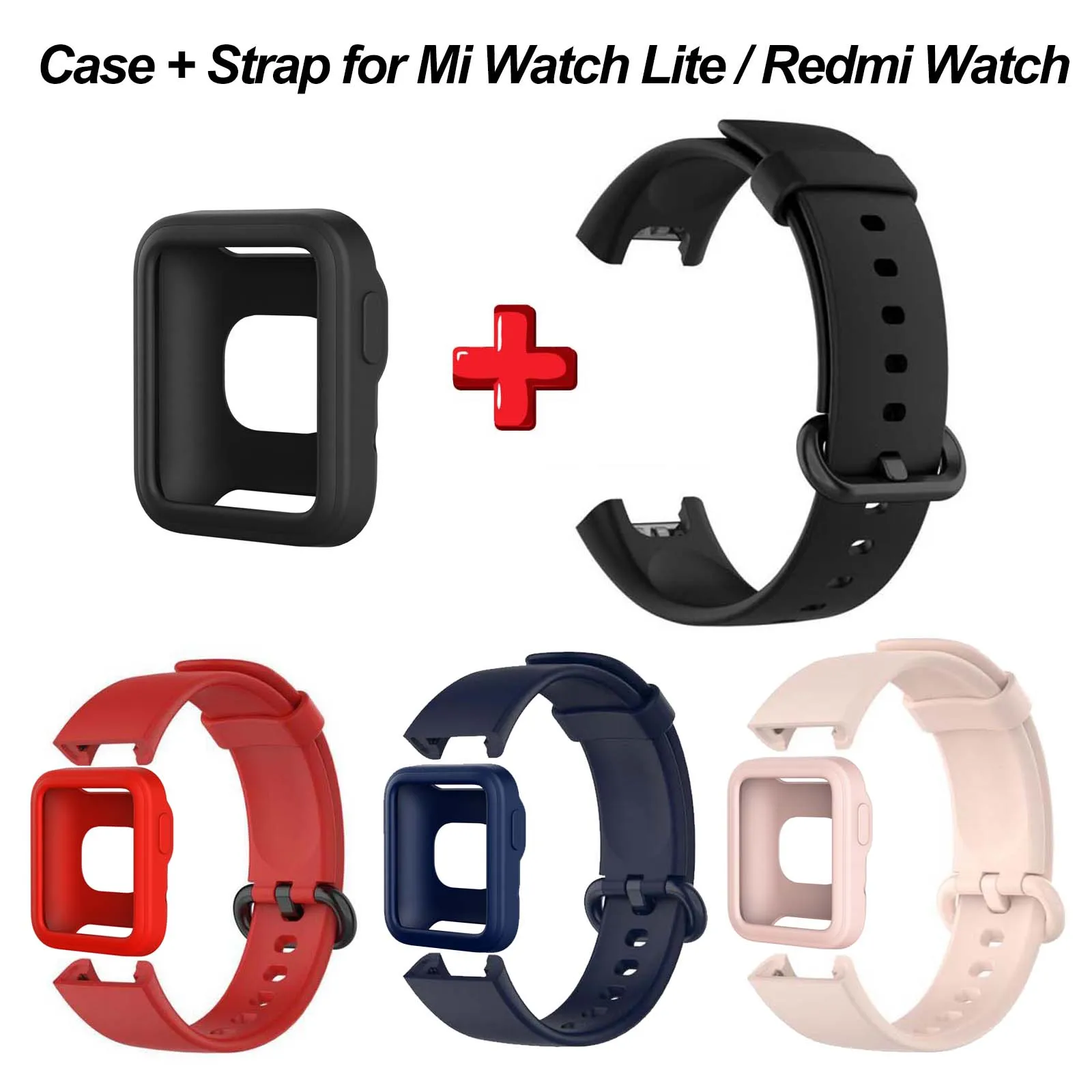 Silicone Strap For Xiaomi Mi Watch Lite Band with Soft Case Replacement Watchband Bracelet Redmi Watch 1 Bracelet