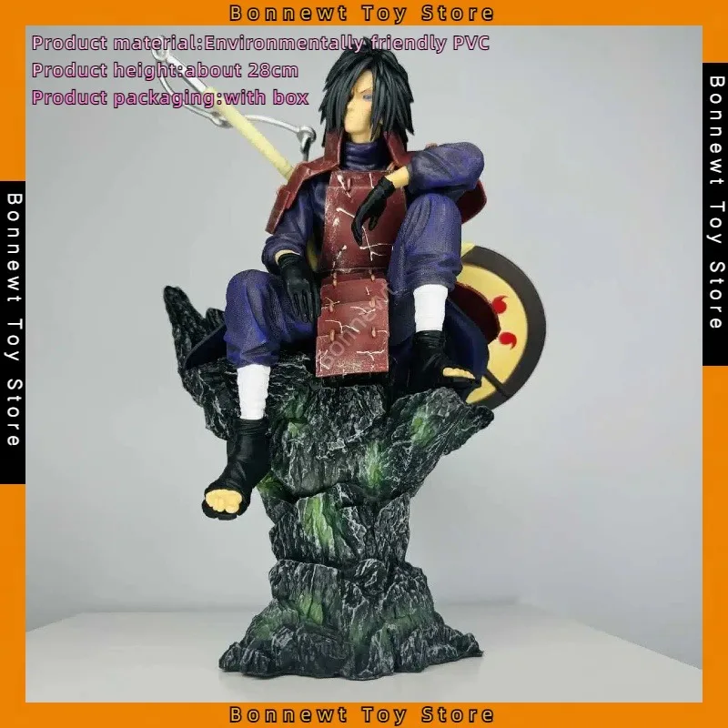 

New 28cm Anime Naruto Ninja War Uchiha Madara GK Figure Model Desktop Decoration In Stock Wholesale Birthday gifts