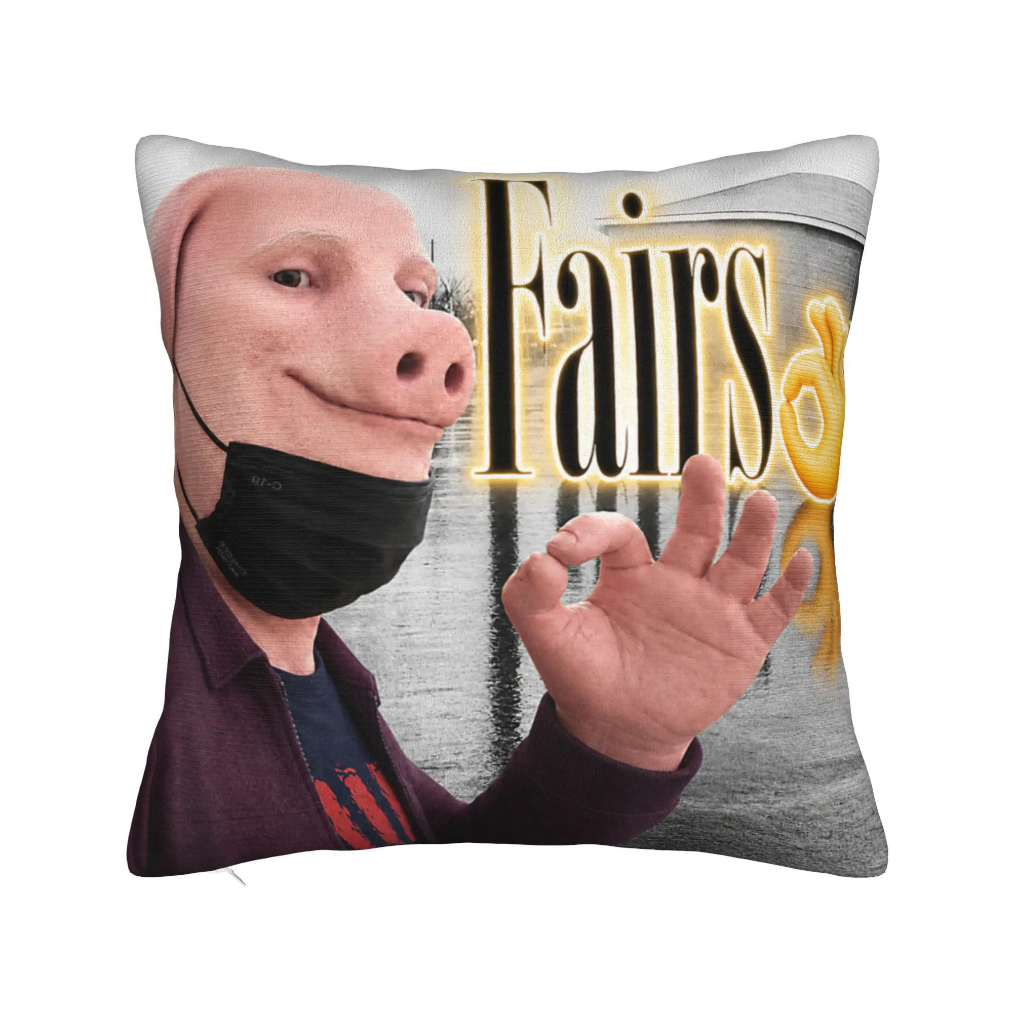 Funny John Pork Fairs Parody YBG Meme Pillow Cover  Retro Trendy Pillow Case For Office Car Home Decor Soft Cushion Cover Gift