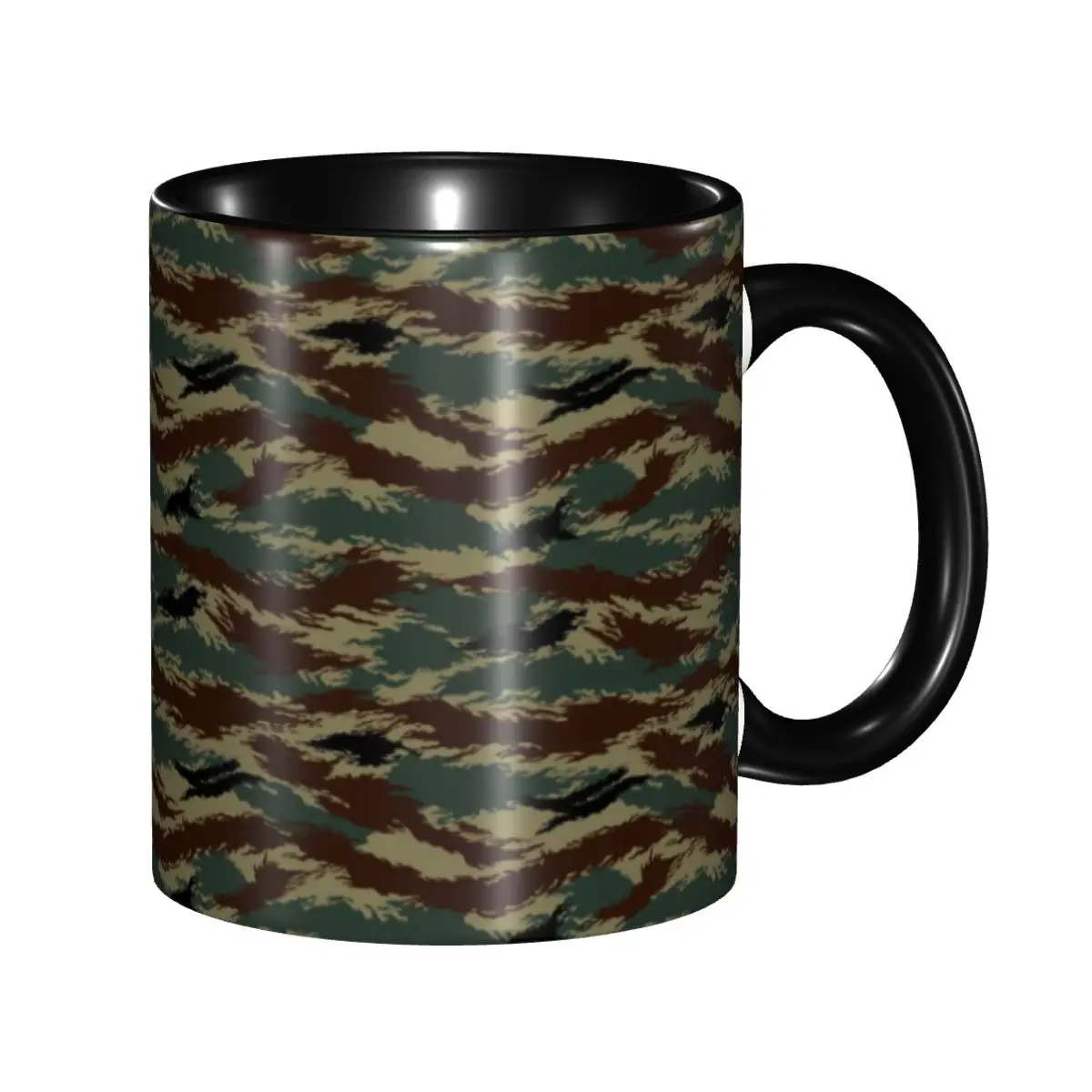DIY Tiger Stripe Camouflage Ceramic Mug Custom Coffee Cups Creative Gift