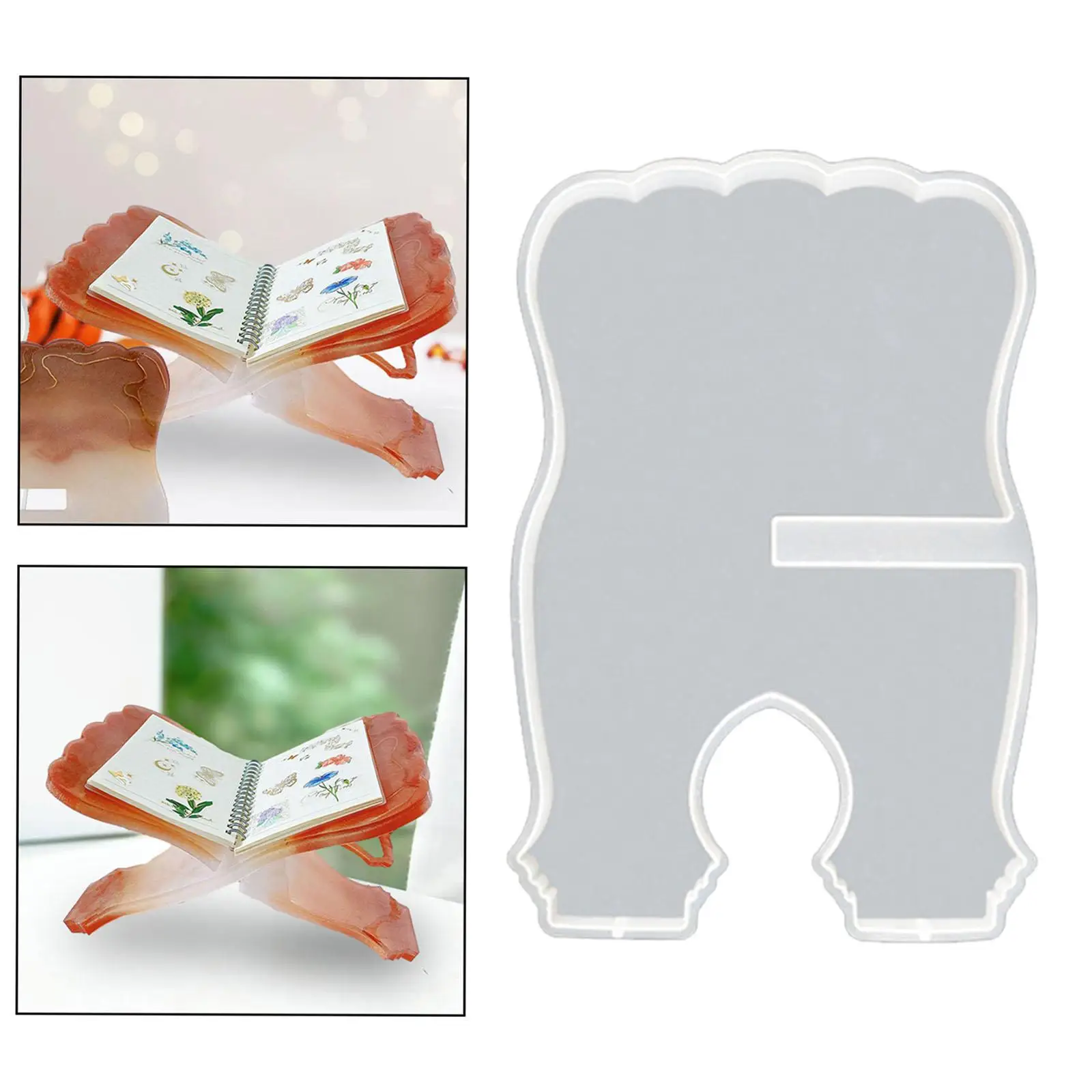 

DIY Book Holder Model for Resin, Silicone Model for Book Reading Rack, Epoxy Resin Casting for Office Kitchen