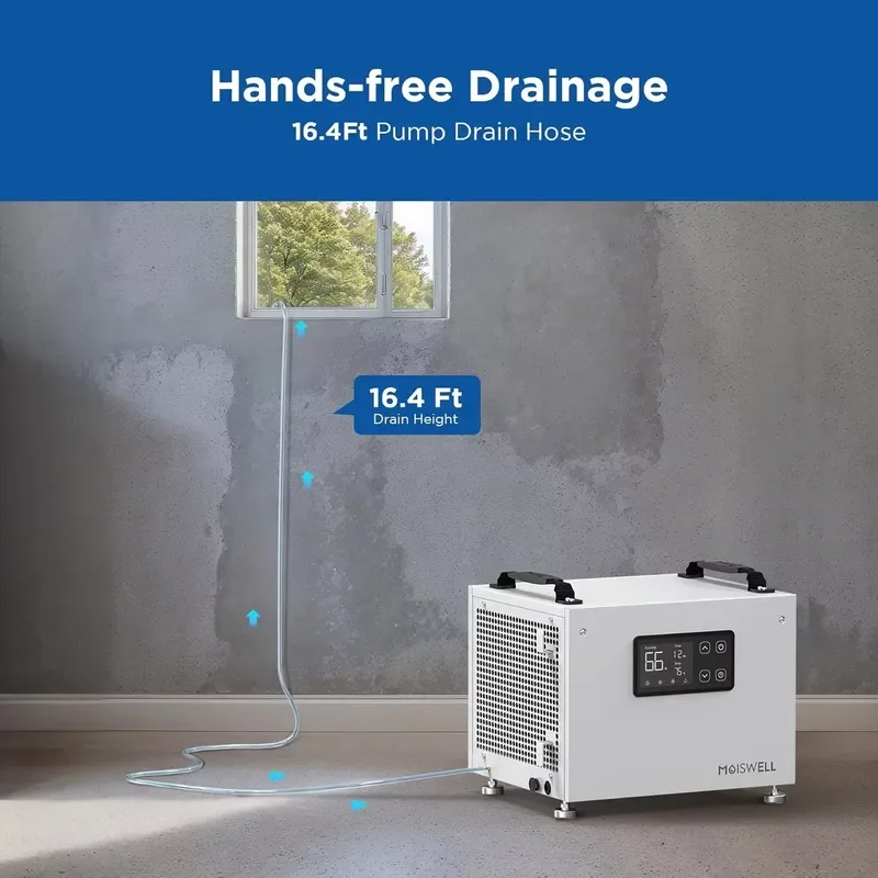 70 Pints Commercial Dehumidifier with Pump | Portable Crawl Space Dehumidifier for Basement & Home