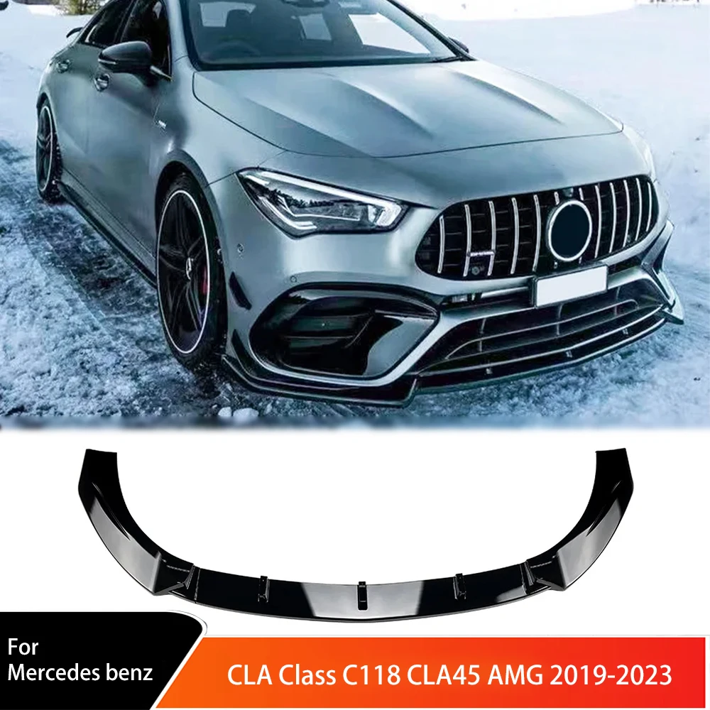 

Front Bumper Lip Spoiler for Mercedes benz CLA Class C118 CLA45 AMG 2019-2023 Splitter Diffuser Canard Lip Front Shovel Surround