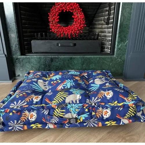 Cotton Shop Navy Blue Forest Biscuit Floor Cushion-Pallet Cushion