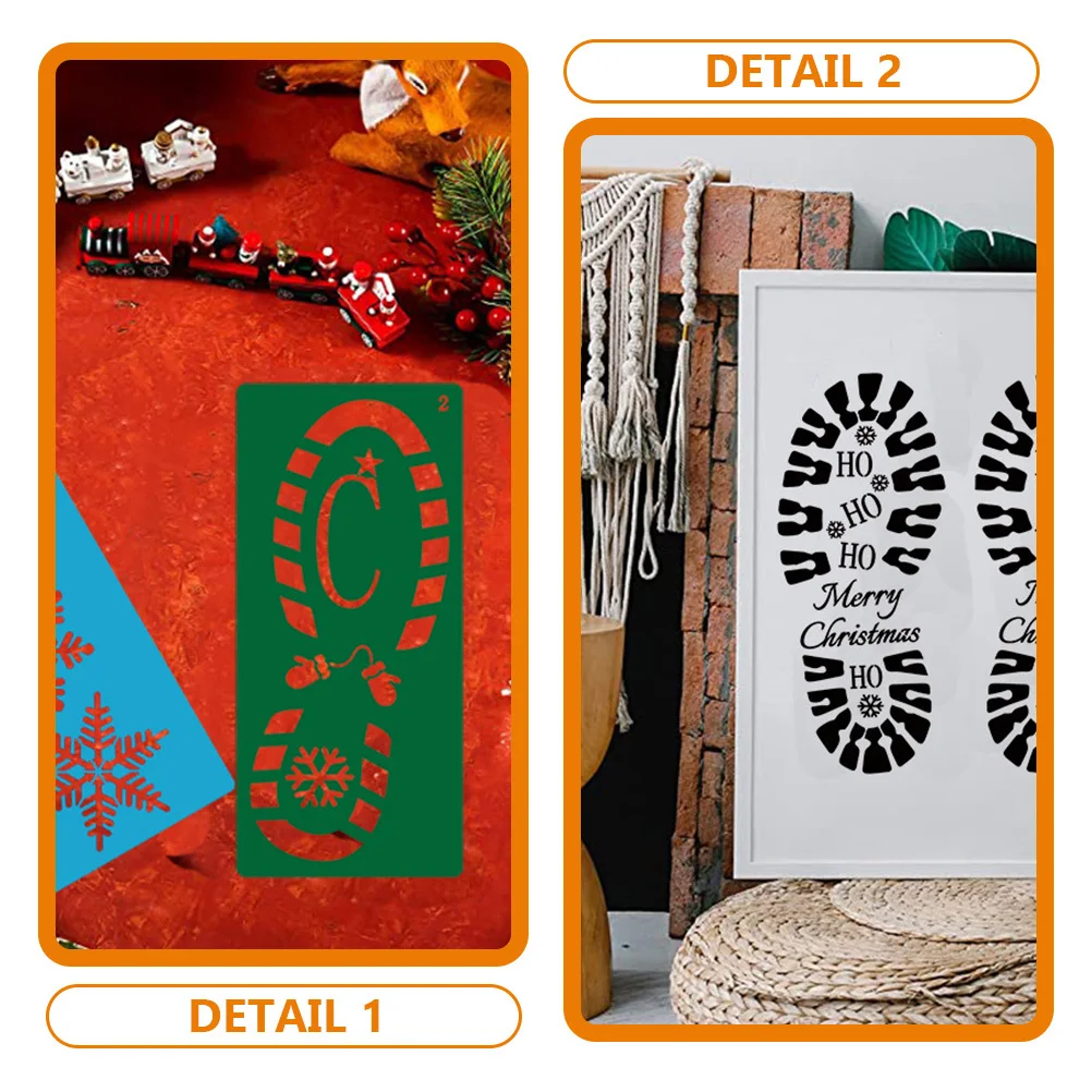 6 قطعة عيد الميلاد رسم الاستنسل الجوف خارج قوالب Diy بها بنفسك اللوحة الفنية الحرفية مشاريع عيد الميلاد بصمة الإستنسل مادة الحيوانات الأليفة