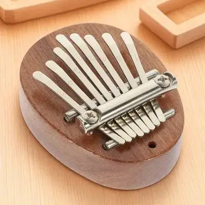

1 set 8 Keys Kalimba Thumb Piano Mini Finger Musical Instrument Wood Portable For s Adults Christmas Gift Light Brown