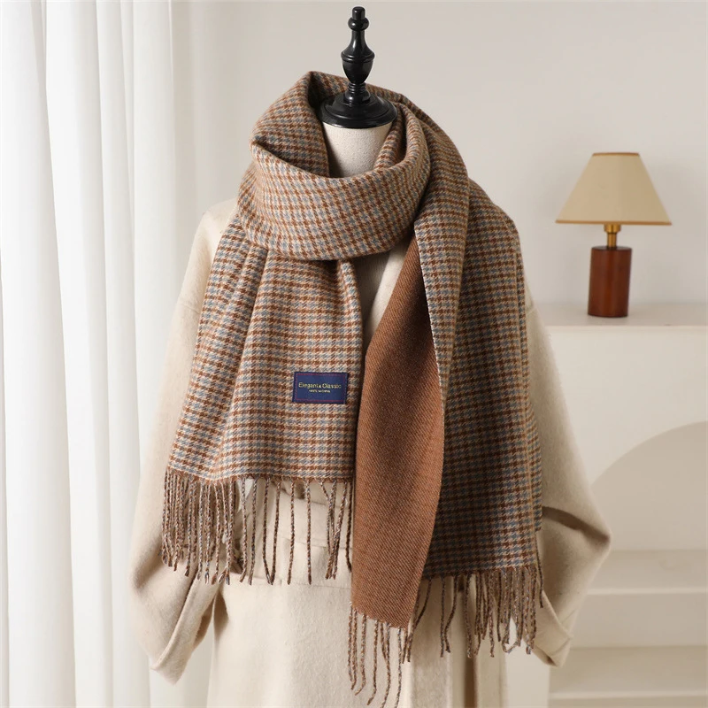

Women Winter Scarf Luxury Brand Classic Lattice Pashmina Scarf Soft Foulard Female Cashmere Scarves Shawl Shawls Wraps Foulard
