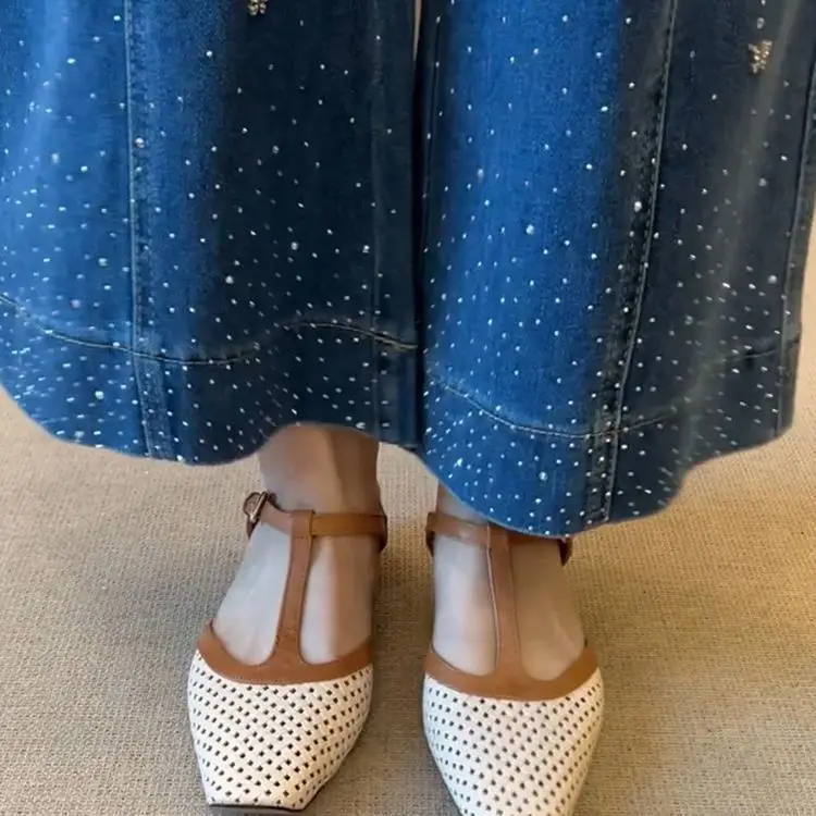 

Women Mid Heels Slippers Fashion Square Toe Mules Shoes Heeled Sandals Slingback Flip Flops New Pumps Dress Mujer Zapatos