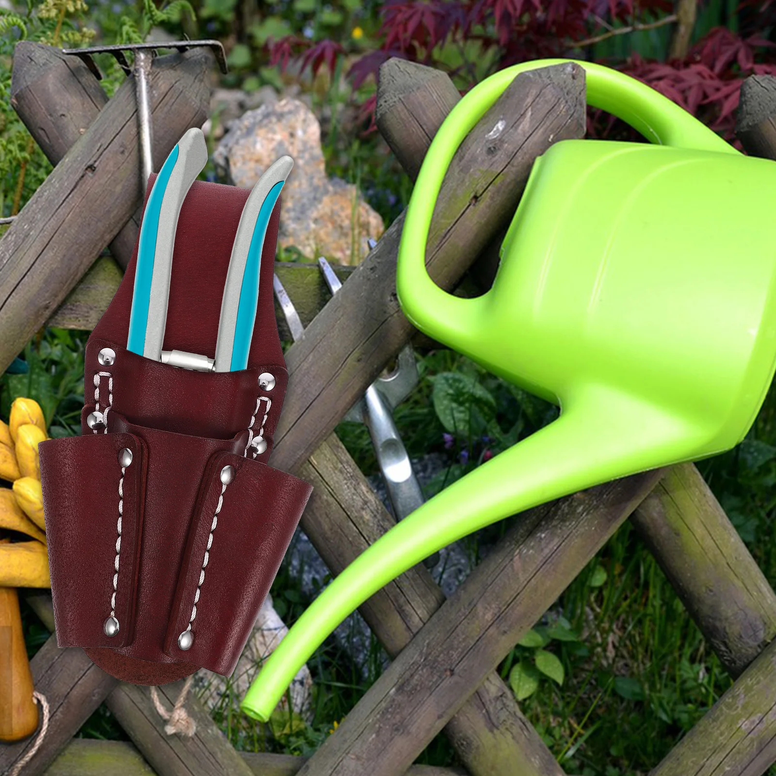 

Portable Cowhide Tool Pouch Wear Resistant Storage Waist Bag for Repair Electrical Gardening Construction Tools Tool