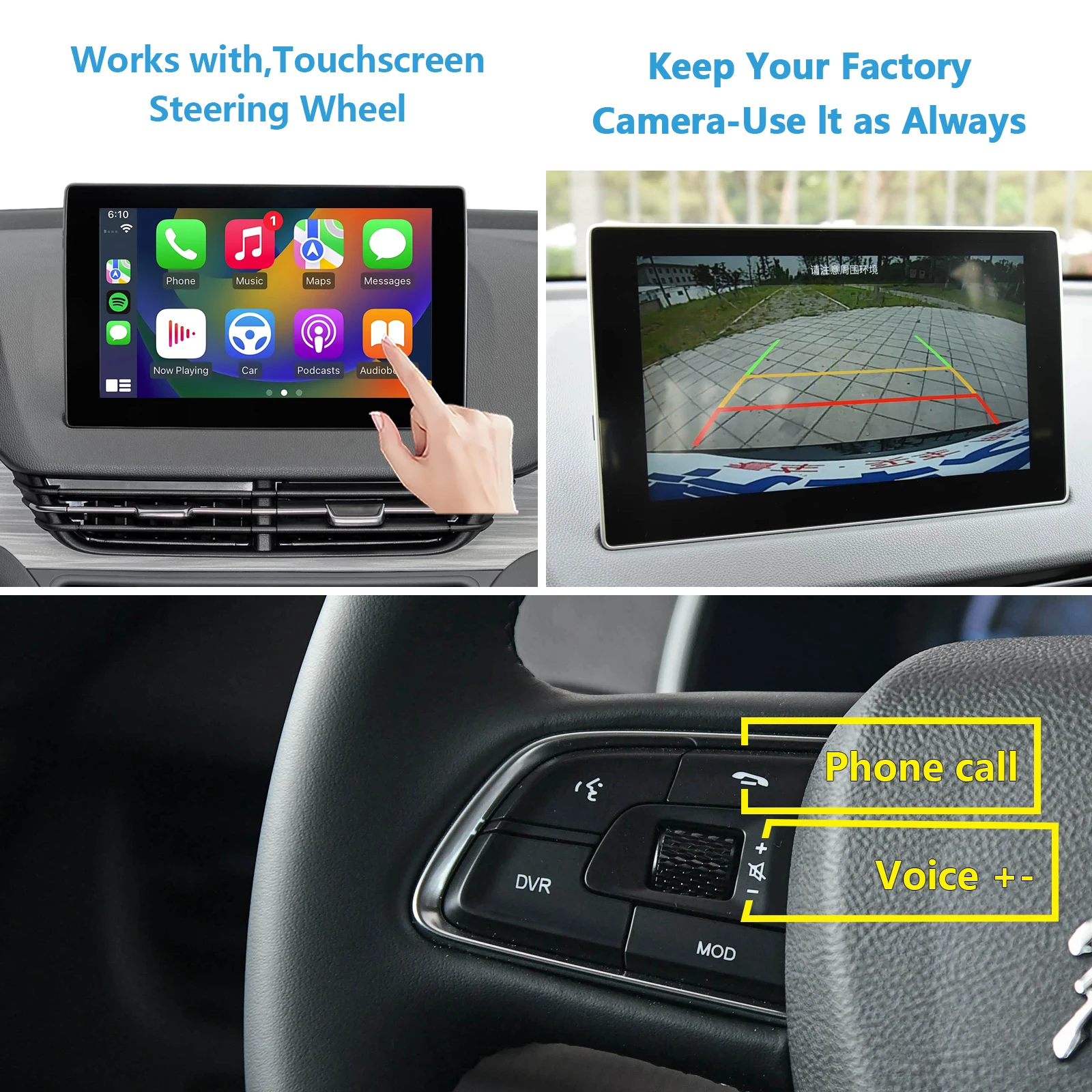 Picture 5: Wireless CarPlay & Android Auto for Hongqi E-QM5 Plug&Play No Need Programing Code, Keep All OEM Functions