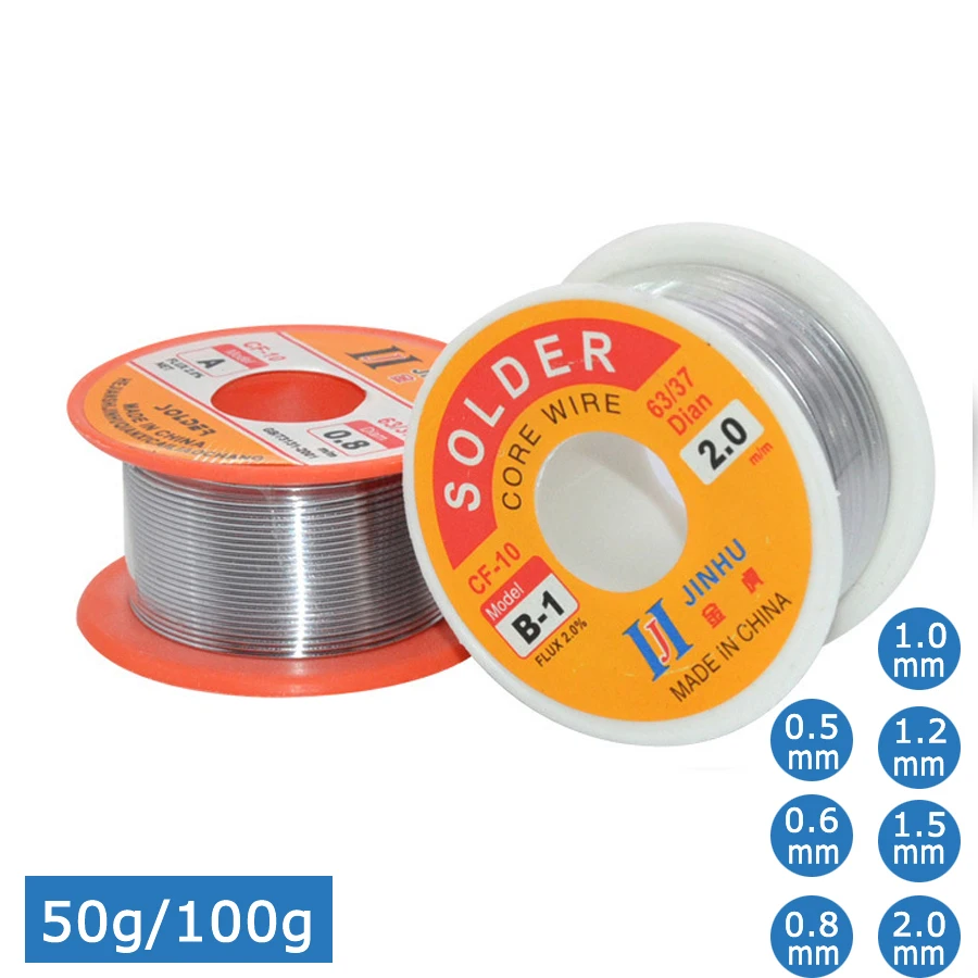 Jinhu-clean Rosin Welding Core Solda Wire Tin Flux Reel Tube 0.5 mm 0.6 mm 0.8 mm 1.0 mm 1.2 mm 1.5 mm 2.0 mm 50g 100g Cf10