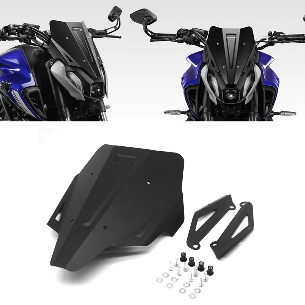 

For YAMAHA FZ07 MT07 MT-07 FZ 07 2021 2022 Motorcycle Windshield Windscreen Aluminum Kit Deflector Fairing Cover Accessories