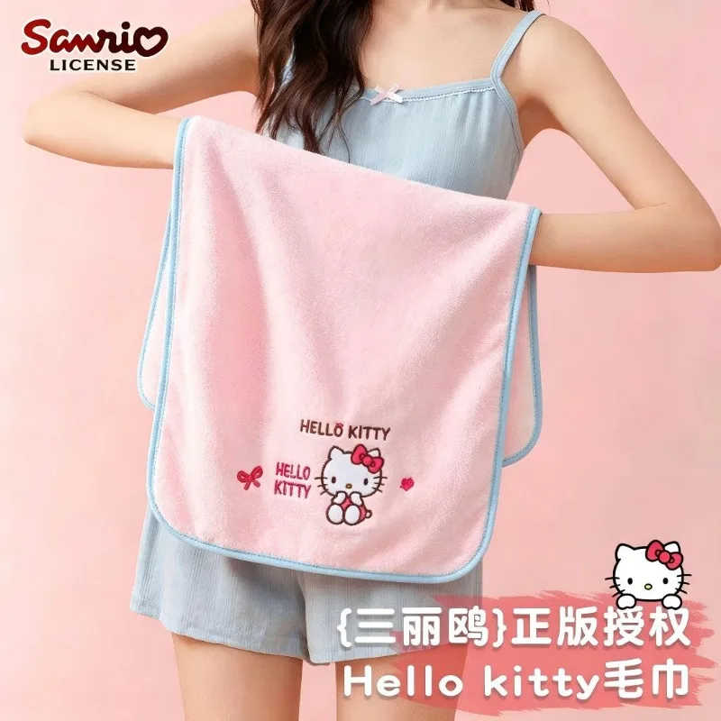 Sanrio Hello Kitty Cotton Bath Towel, Cute Cartoon Soft Absorbent Towels, Household Shower Beach Towel, Girls Hair Wrap Headscar - view 3