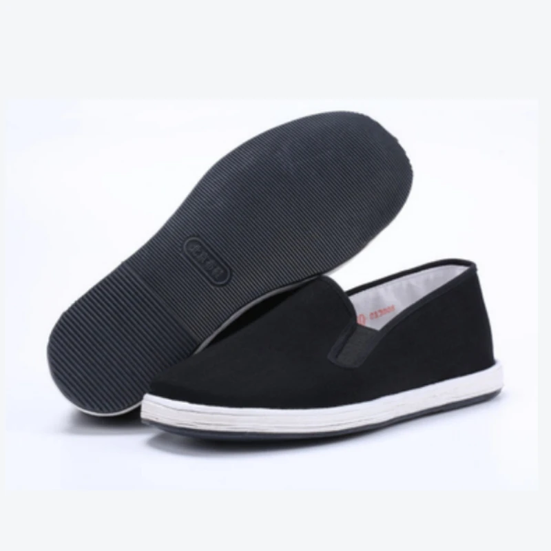 Old Beijing Cloth Shoes Men's Spring And Autumn Casual Shoes Black cotton cloth Kung Fu Performance Shoes Elastic Cloth Shoes