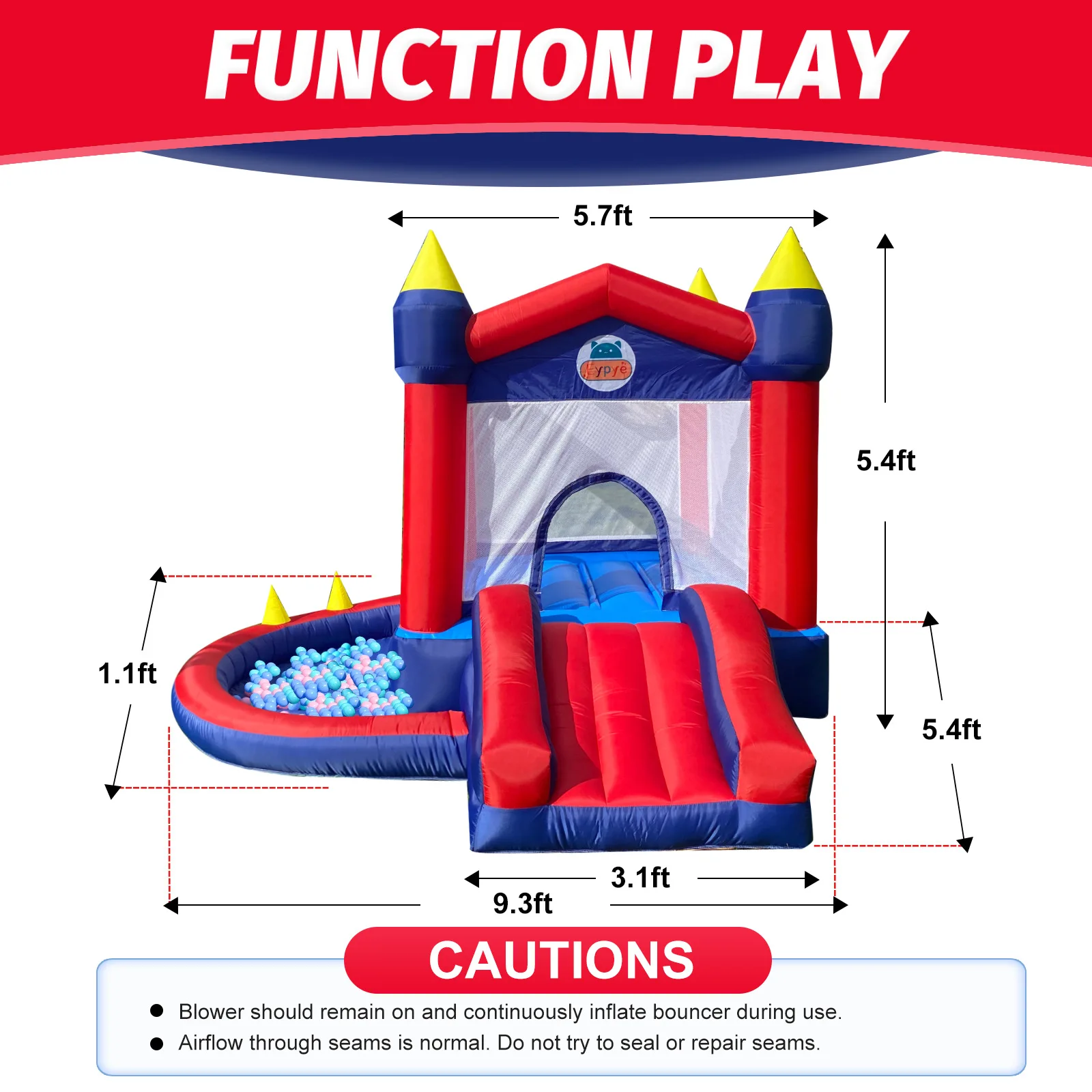 Castillo inflable, Mini casa de rebote inflable, trampolín, castillo de salto inflable, casa de juegos con tobogán, juego interior y exterior