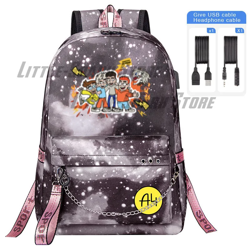 Cartoon A4 Lamba Риви Grey Boy Girl School Bag A4 Vlad For Teenager Kids USB Backpack Влад Бумага А4 Student Book Bag