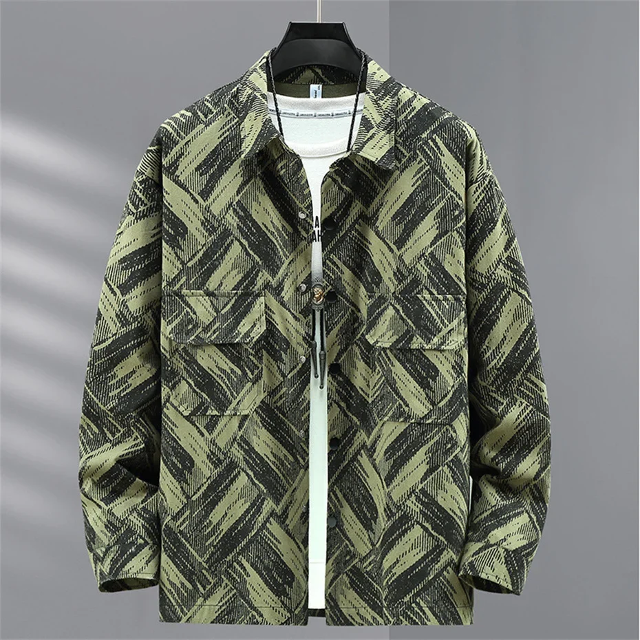 Vintage Cargo Jacket Men 10XL 11XL Plus Size Jackets Spring Autumn Jackets Fashion Print Coat Male Big Size 11XL