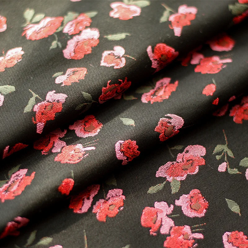 Tessuto jacquard floreale tinto in filo da 1 metro Autunno e inverno Giacca da donna Borse Scarpe per realizzare tessuti