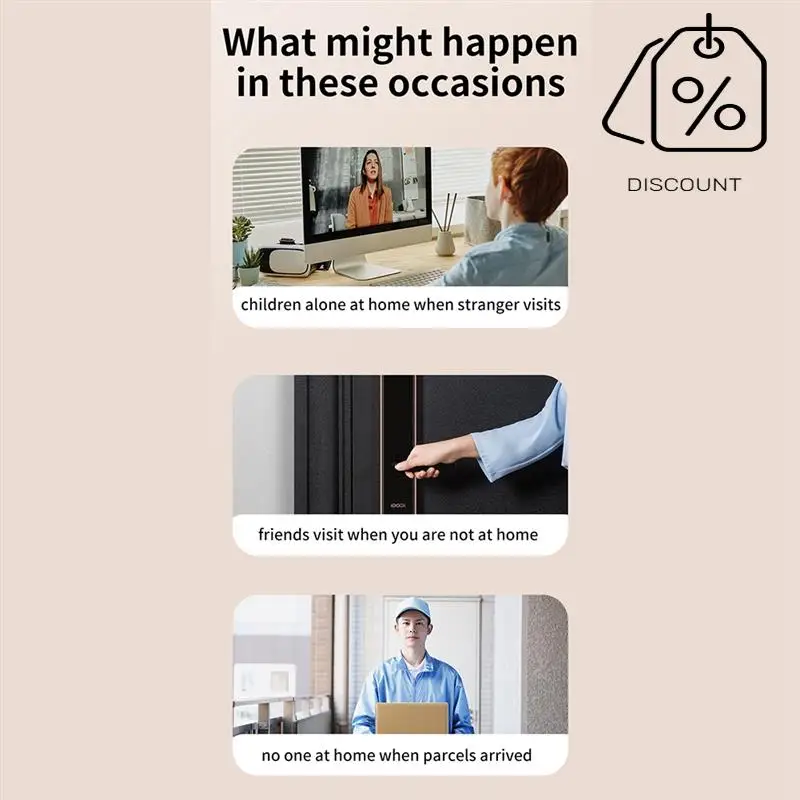 ABMF-X9 Беспроводной визуальный дверной звонок Интеллектуальный бытовой звонок Визуальный вызов Переменный голосовой домофон Напоминание о просмотр в реальном времени