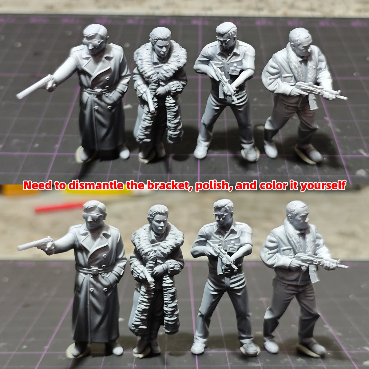 1/35 1/43 1/48 1/64 1/72 1/87 HO Maßstab Modellbausatz 3D Harz Miniatur Soldatenfiguren Diorama Unbemalte Staatsgeheimdienstagenten DIY – Detail 6