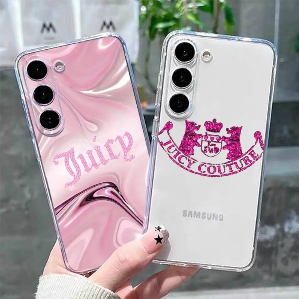 

J-Juicy C-couture Pink Phone Case For Samsung GalaxyA13,21s,22,31,32,52,53,71,72,73,Soft Transparent Cover
