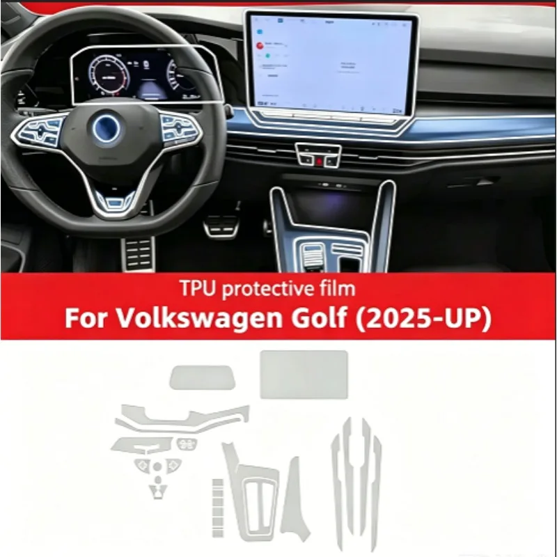 

TPU Gear Panel GPS Center Console PPF Protection For Volkswagen VW Golf 8.5 2025 Golf 8 MK8.5/7 2024 Interior Film Transparent