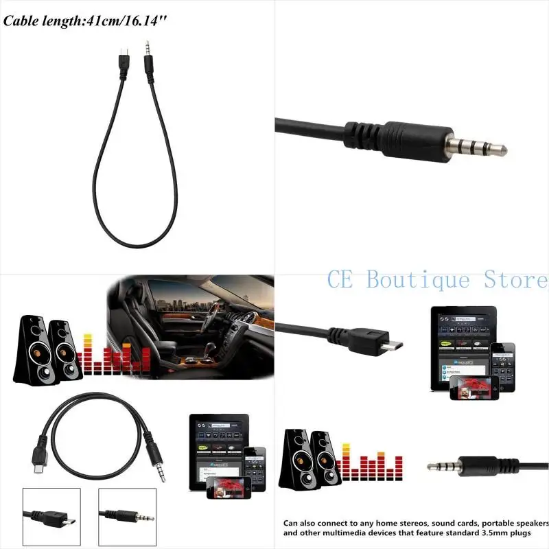 652F USB Mikro ke 3.5mm Konektor Kabel Aux Kabel 3.5mm Headphone Plug Telepon Adapter Kabel