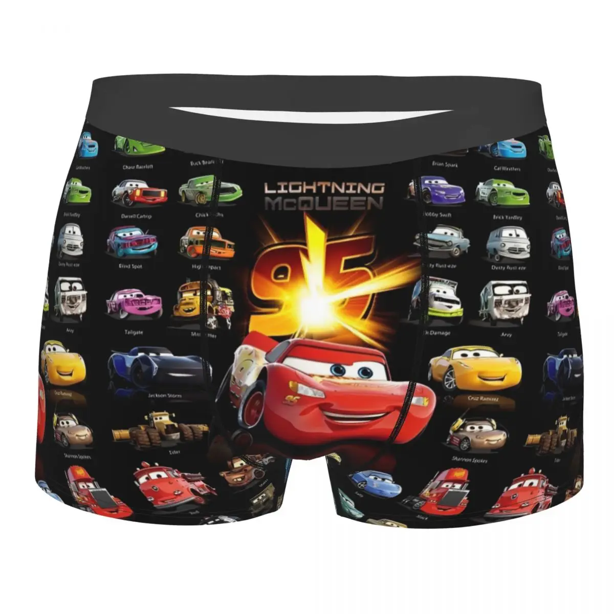 Boxers impressos Men's Lightning McQueen Cars, Cuecas Novidade, Roupa Interior, Cueca, A vida é uma rodovia, 95