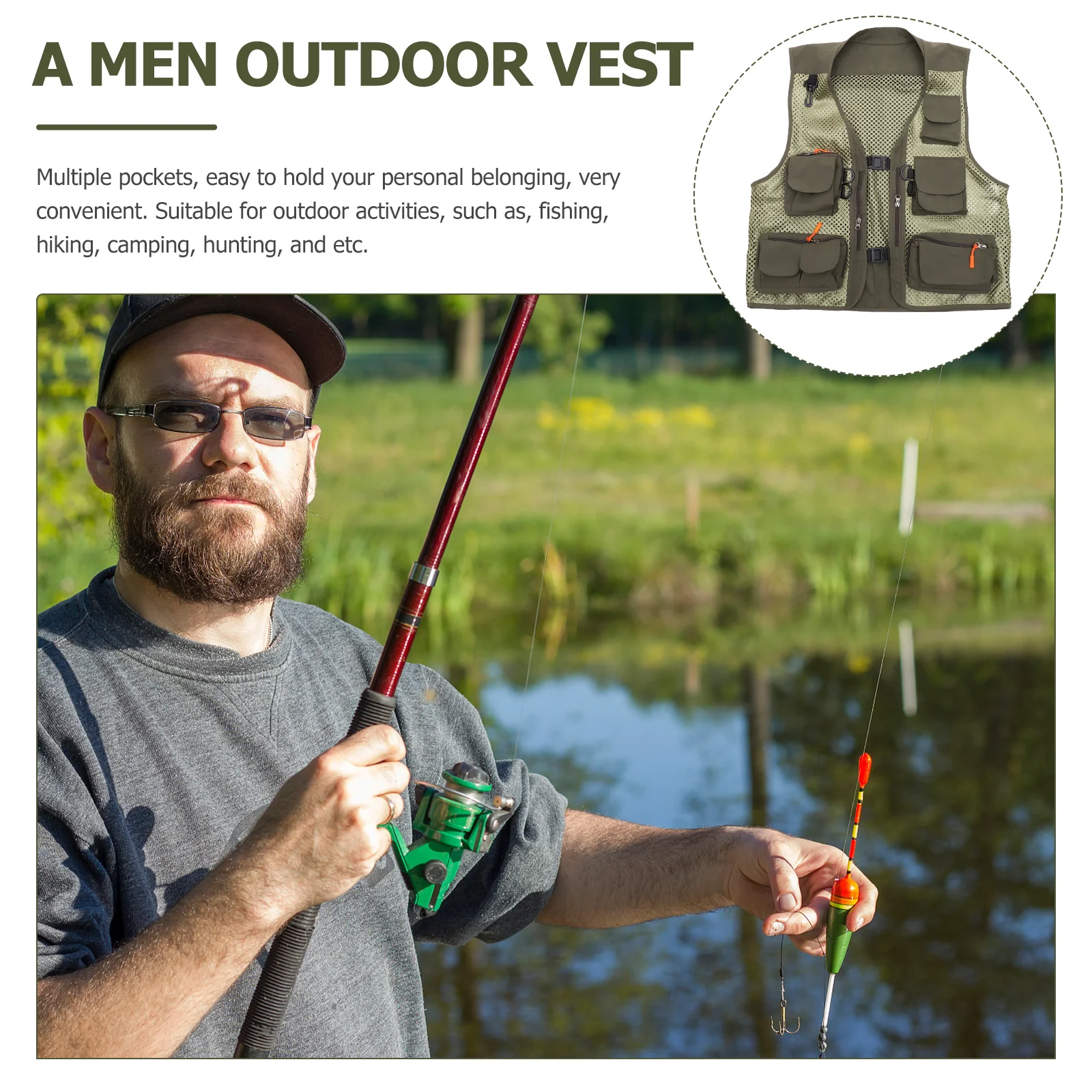 

Multi-pocket Vest Waistcoats for Men Summer Fishing Outdoor Climbing Breathable Mesh Nylon Pockets Man