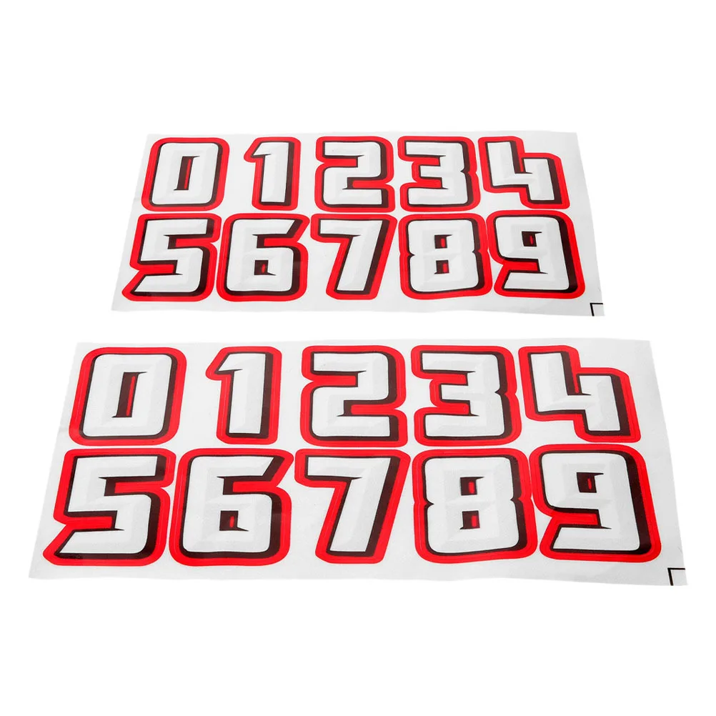 مجموعتان من ملصقات أرقام إمداد الدراجة النارية ذات الاستخدام العاكس لمستلزمات الدراجة متعددة الاستخدامات