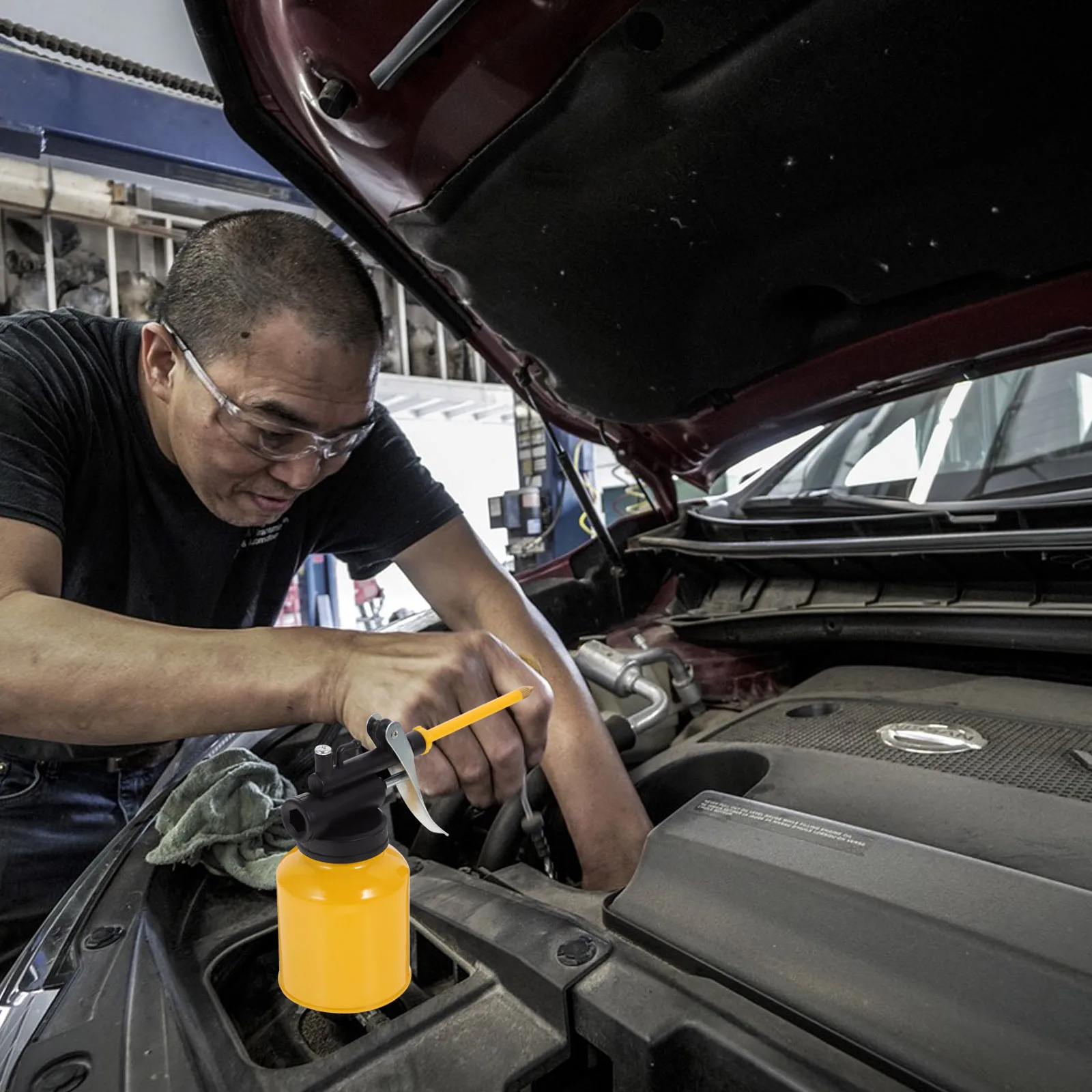 

2Pcs 250Ml High Pressure Oil Can Aluminum Alloy Oil Pot Strong Lightweight Non Leakage Oiler Rigid Hose for Equipment Refilling