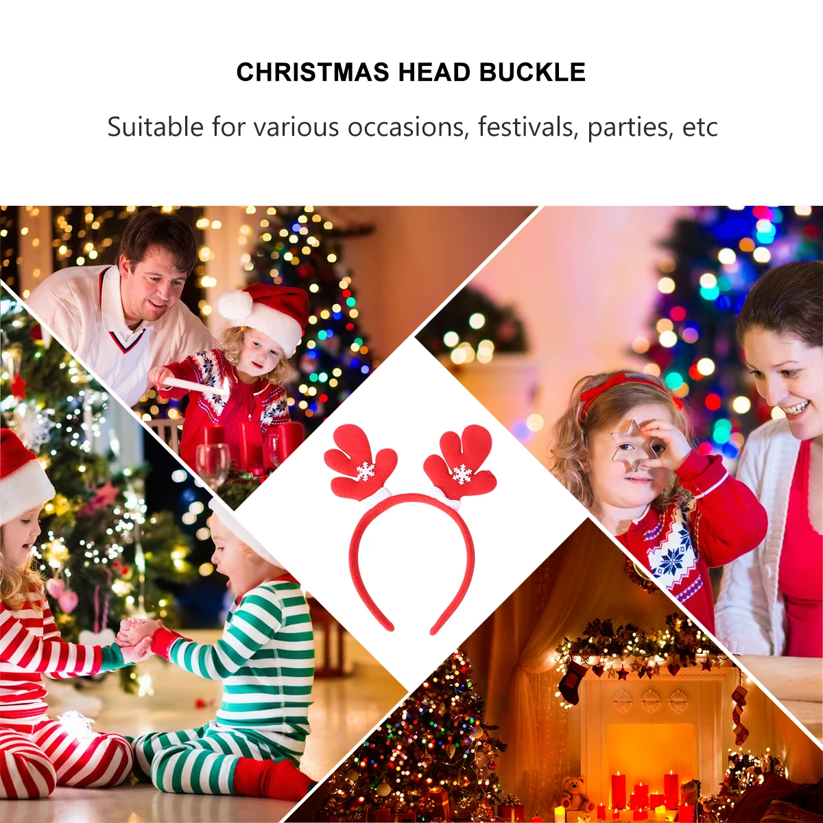 

8Pcs Christmas Hair Bands High Quality Kids Adults Comfortable Hair Hoop Christmas Headwear Party Accessories Xmas Gift Costume