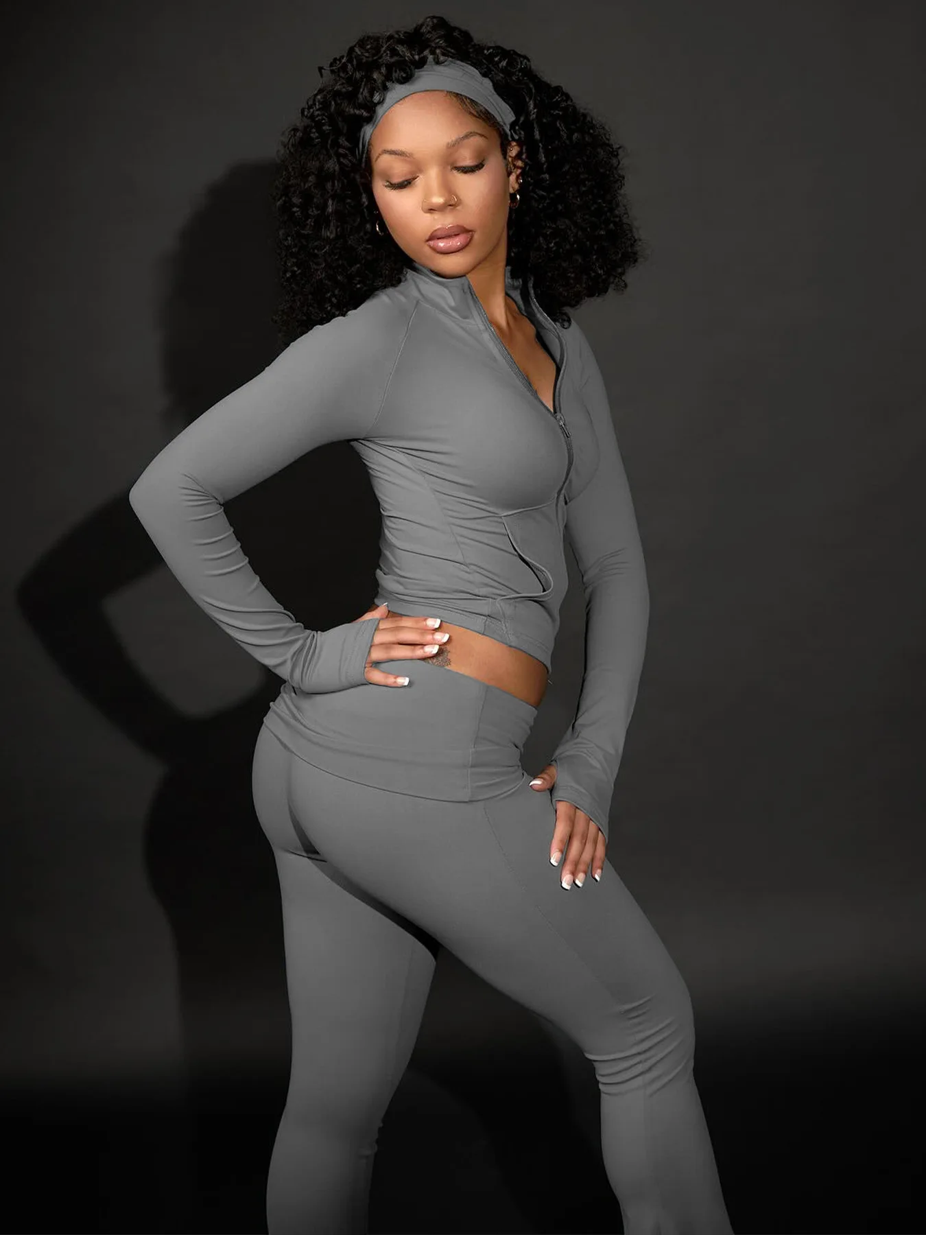 Conjunto de chándales para mujer, chaqueta corta con cremallera completa para Yoga y Fitness, pantalones acampanados, deporte de gimnasio, conjunto informal de 2 piezas, ropa deportiva de trabajo para mujer