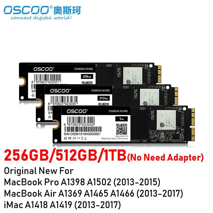 256GB 512GB 1TB SSD NVMe M.2 Gen 3x4 Upgrade Solid State Drive for MacBook Air2013 2017 MacBook Pro 2013 2015 Mac Pro Mini iMac