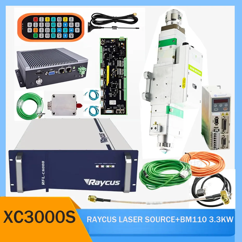 Raytools Laser Cutting Control System XC3000 Kit Laser Sources RFL-C1500/RFL-C2000/RFL-C3000 and BM110 Automatic Cutting Heads