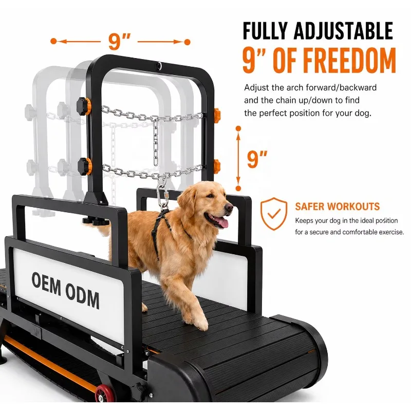 Heavy Duty Dog Treadmill, 500LBS Load Carbon Steel Frame, Non Slip Running Platform for Large Dogs Indoor Outdoor Use