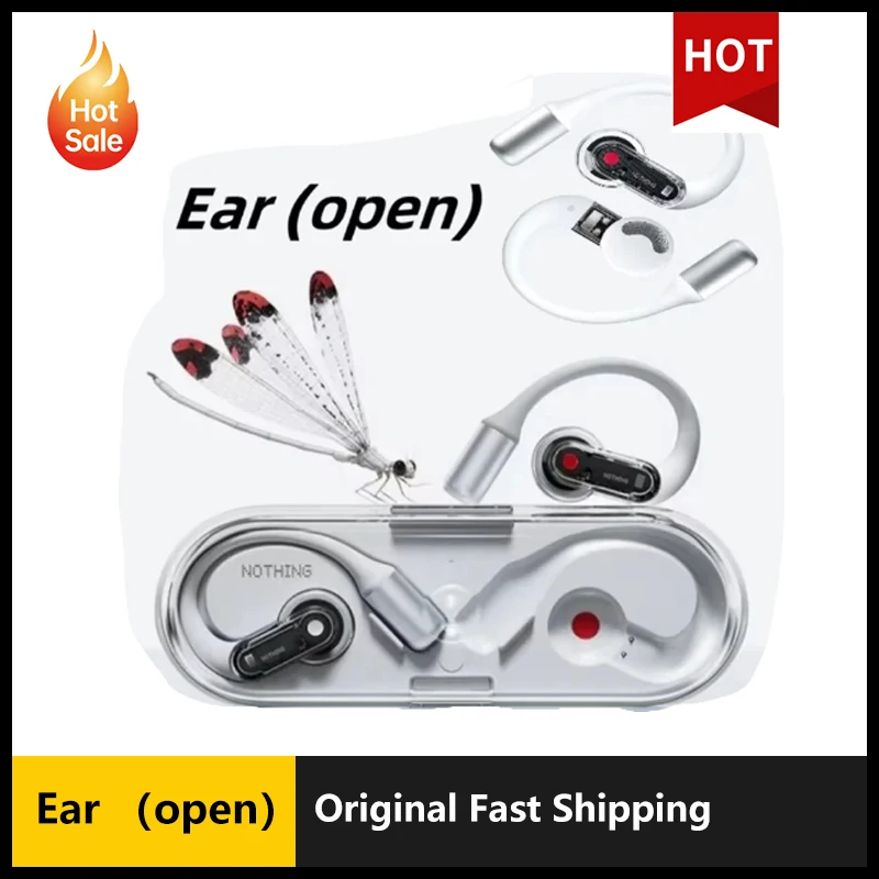 

NOTHING Ear Open Wireless Headphones Slim and See Through Bluetooth Earphones Low Lag Mode Ultra-compact Custom Music Earphones