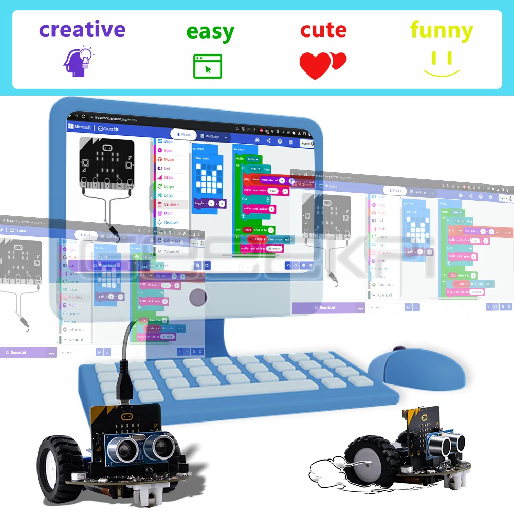 DeskPi MicroCar Programmable Car Designed for Microbit 0.96\