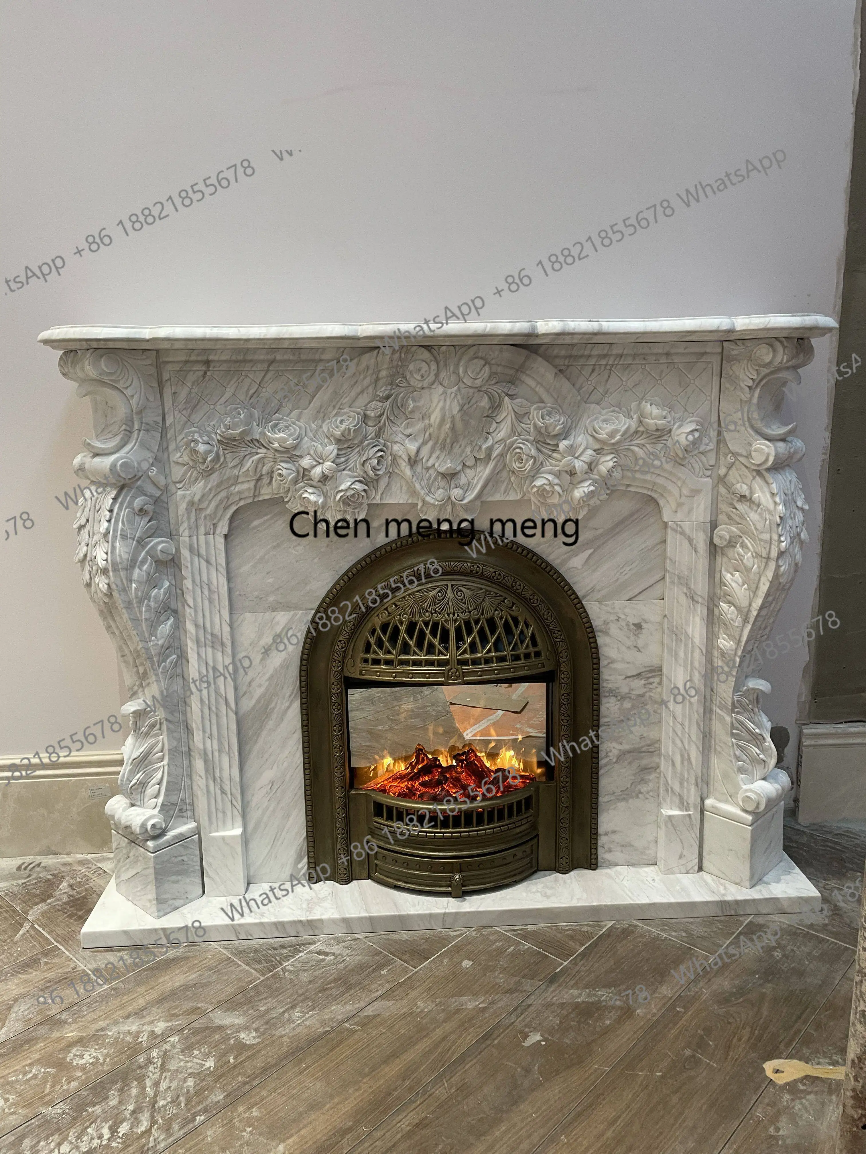 Marble fireplace European living room American background stone carving French, carved fireplace