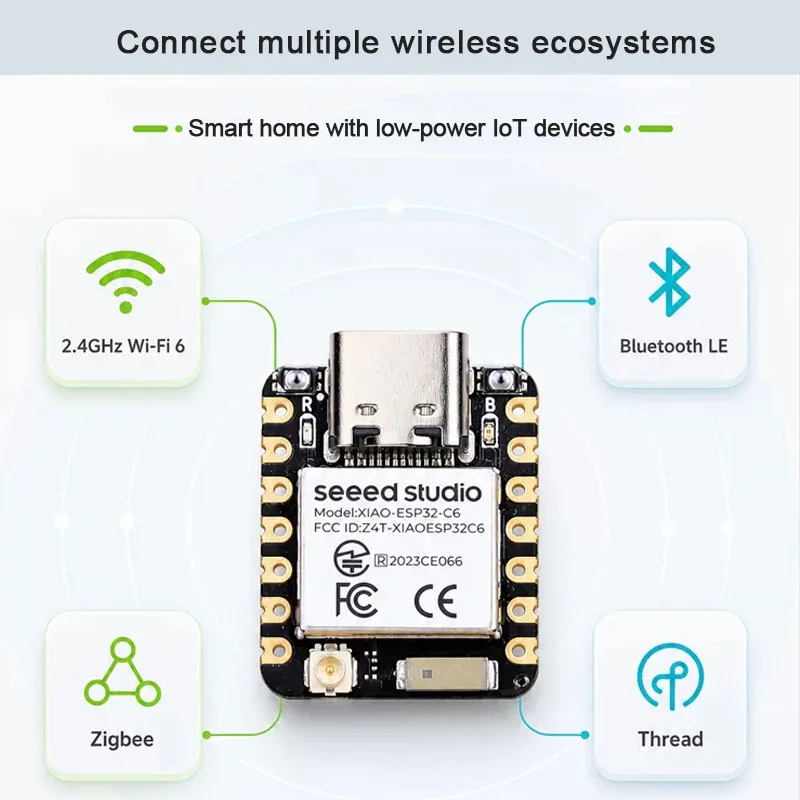1/5 szt. XIAO ESP32-C6 Seeed Studio XIAO ESP32C6 2.4 GHz WiFi-6 BLE5 MINI Moduł Obsługujący Zigbee Matter Board Moduł Bezprzewodowy Wi-Fi — zdjęcie produktu 3