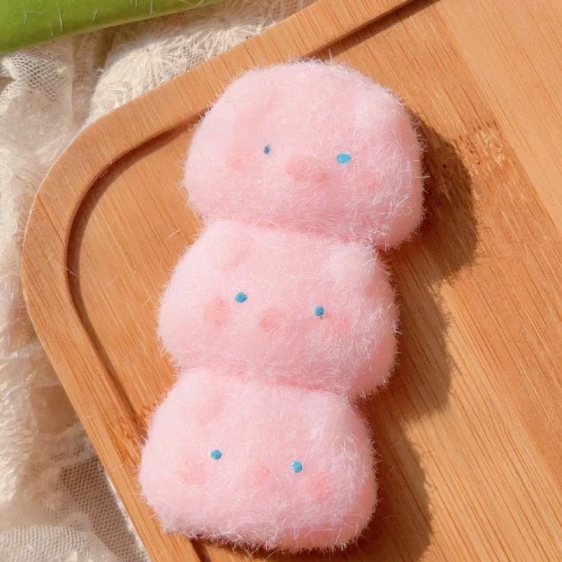 2025 Kawaii Taba Squishy Mini Cartoon Triple Plush Piglet Three Panda Bears Mochi Soft Anti-Stress Girl Gift Hand Relaxation Toy