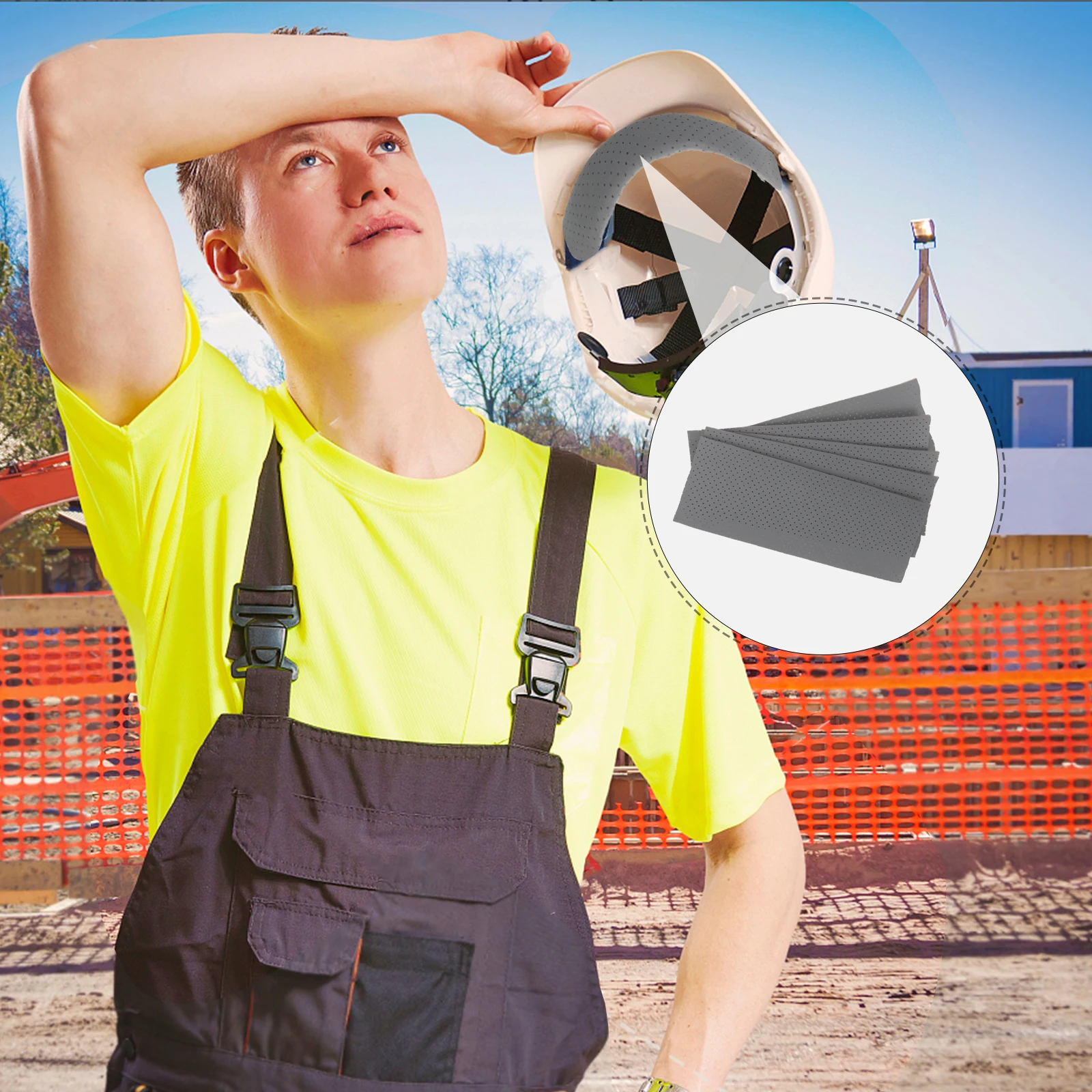 

5pcs Sweatbands Washable Anti-Sweat Liner For Hard Hats Safety Pads Breathable Comfort Protector Forehead Cushion